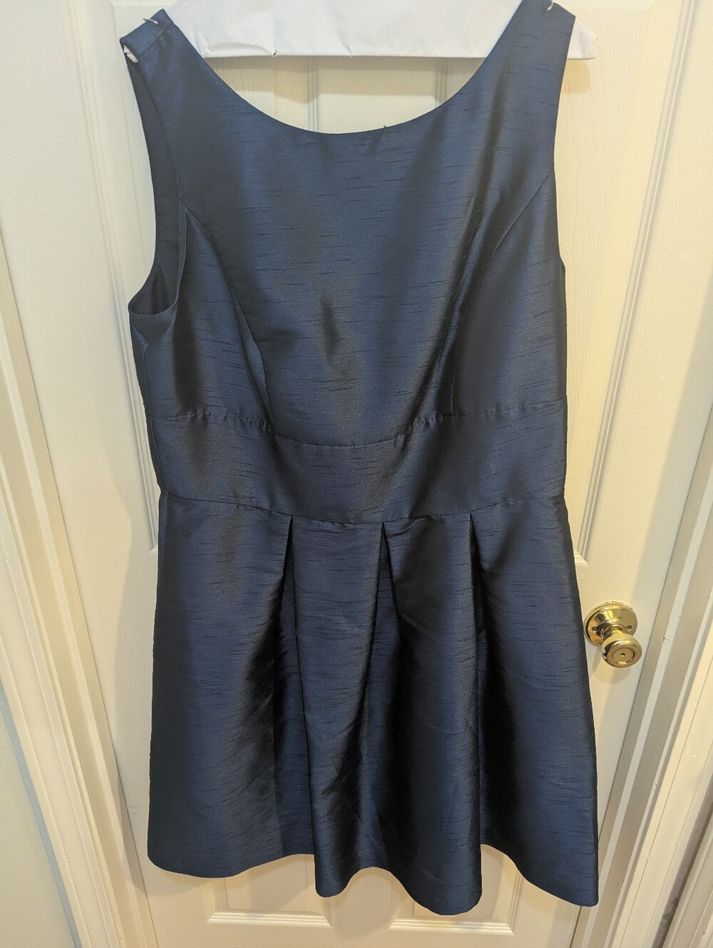 Womens Navy Pleated Semi-formal Dress